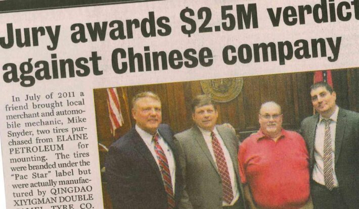 Newspaper article of $2.5M jury award